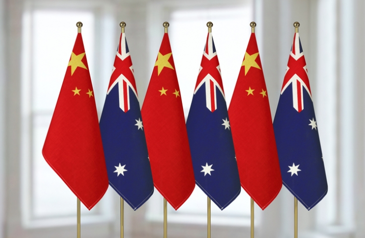 China and Australia's national flags